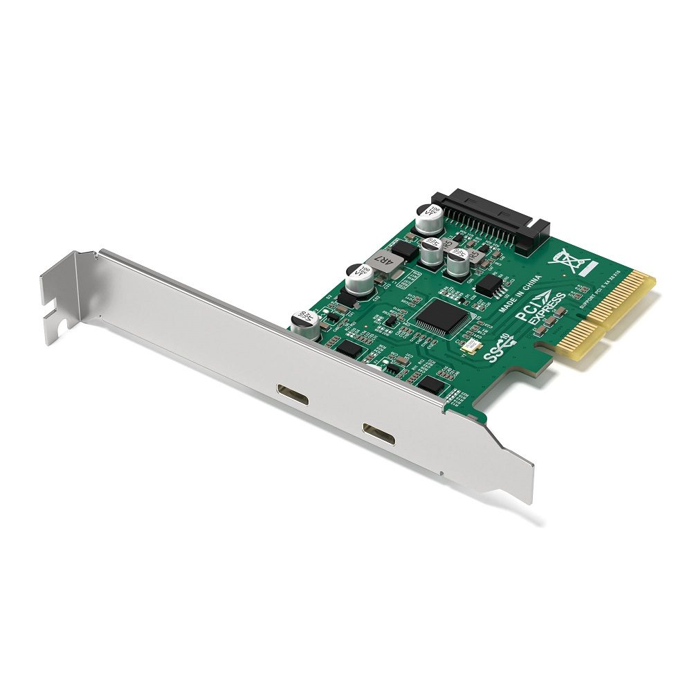 PCIE-10GUSB2C PCIE-10GUSB2C | 2-Port USB-C PCIe 3.0 Controller Card with USB 3.2 Gen2 10Gbps