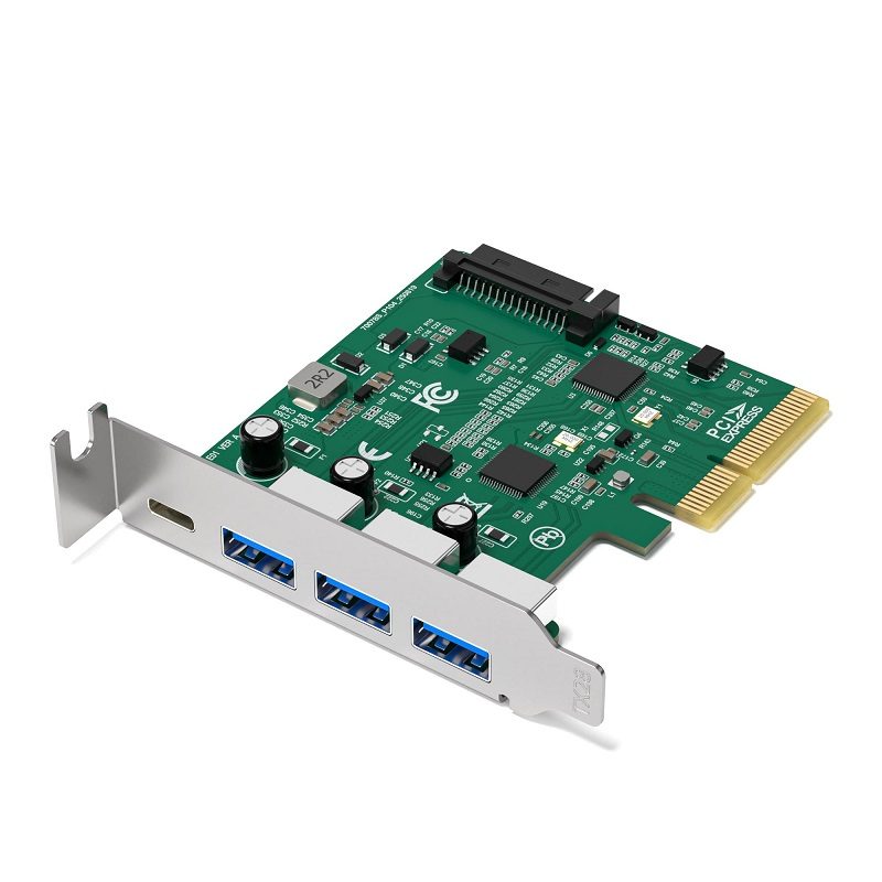 PCIE-3A1C-10G PCIE-3A1C-10G | 4-Port USB 3.2 Controller Card - 3 USB-A and 1 USB-C (10Gbps)