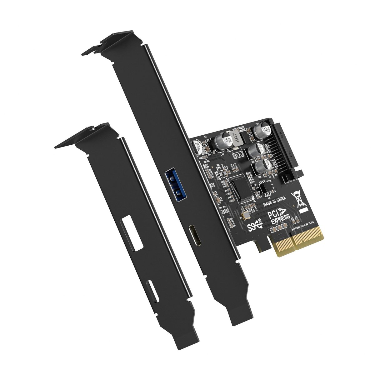 PCIE-USB1C1A-10G 10Gbps PCIE Card (1A+1C)